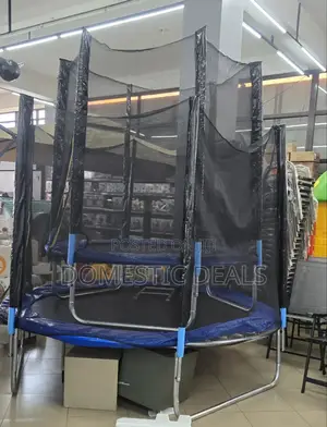 Trampoline With Enclosure Net and Ladder for Kids