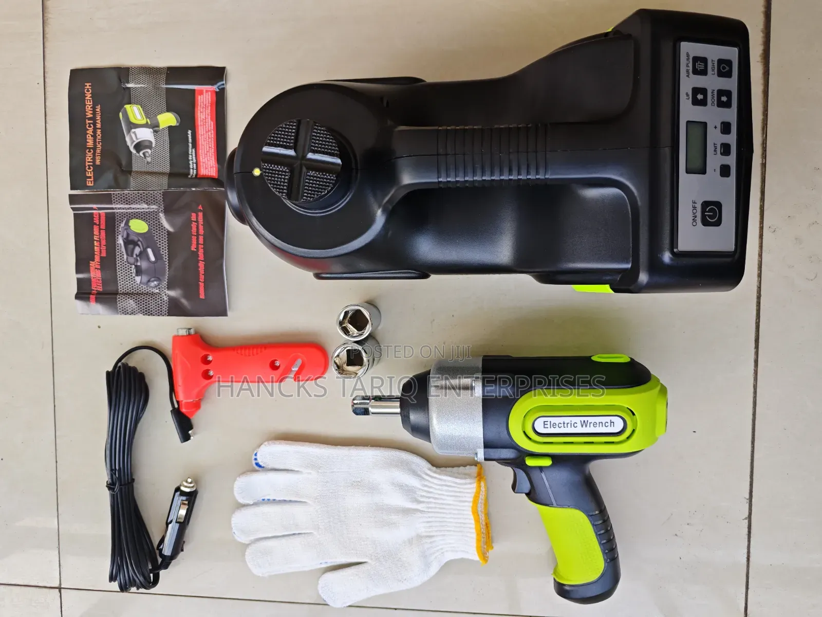 Electric Car Jack and Wrench Emergency Kit