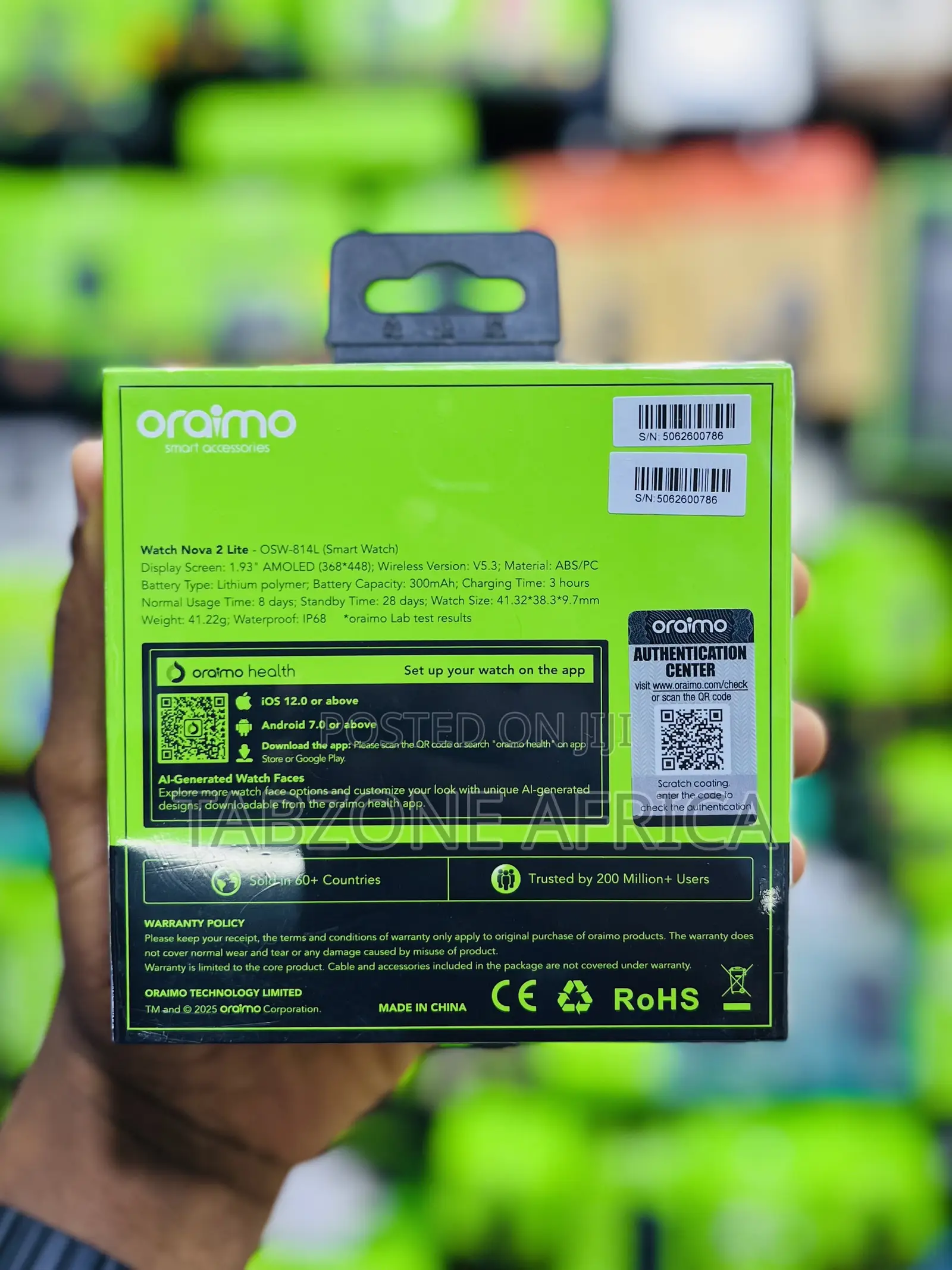 Oraimo Watch Nova 2 Lite AMOLED Smart Watch With HD Calling IP68