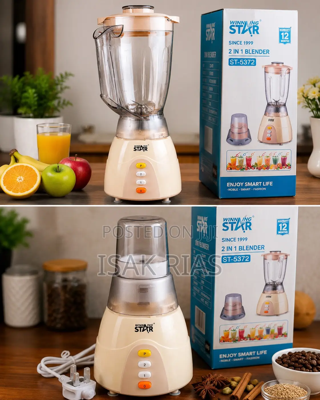 Winning Star ST-5372 2-in-1 Blender Grinder – Brand New