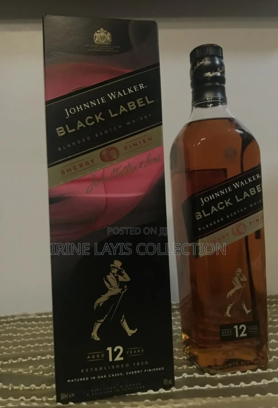 Johnnie Walker Black Label 12-Year-Old Blended Scotch Whisky.