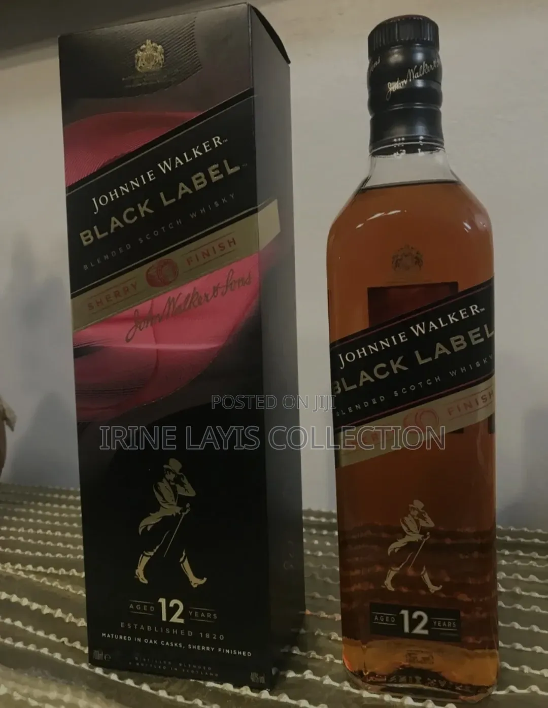 Johnnie Walker Black Label 12-Year-Old Blended Scotch Whisky.