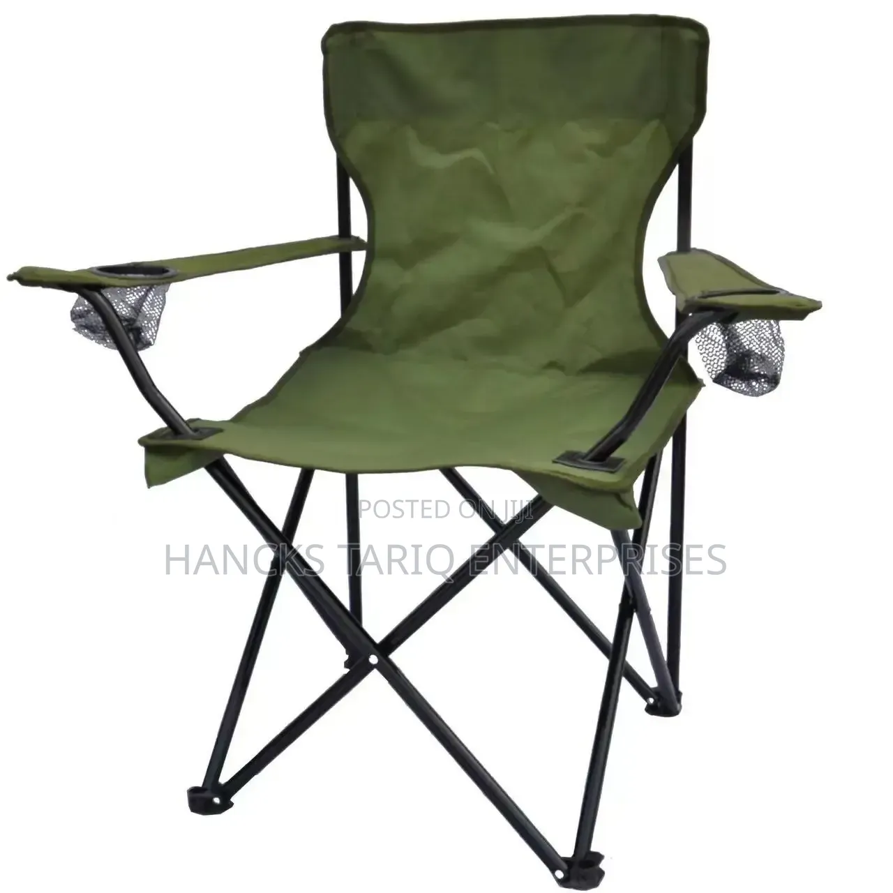 Folding Camping Chair (Often Referred to as an Outdoor Quad Chair).