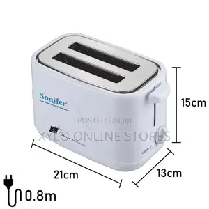 A White Sonifer 2 Slice Bread Toaster Sf-6005