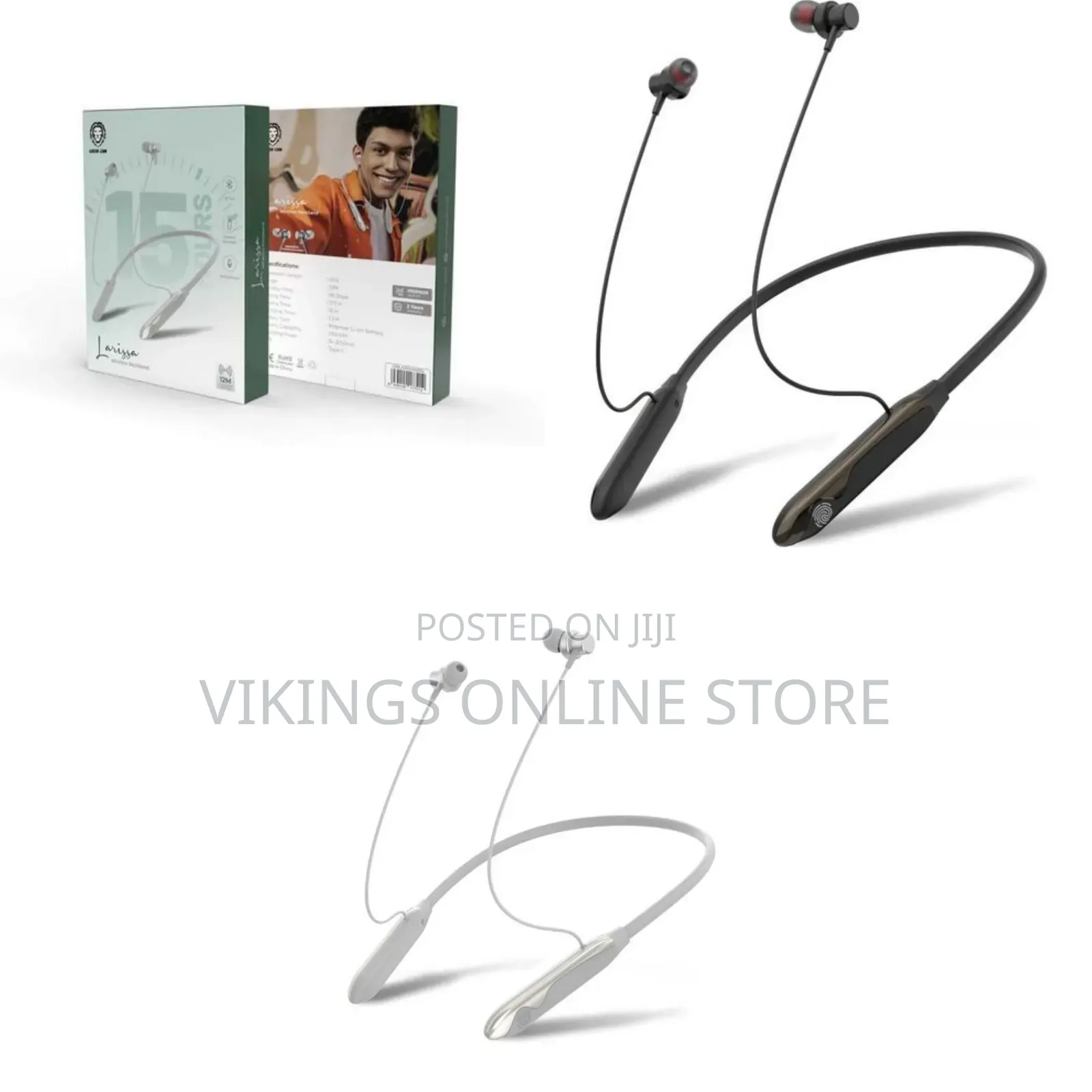 Green Lion Larissa Wireless Neckband Headphones, Control Buttons