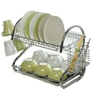 2-Tier Stainless Steel S-Shaped Dish Drying Rack