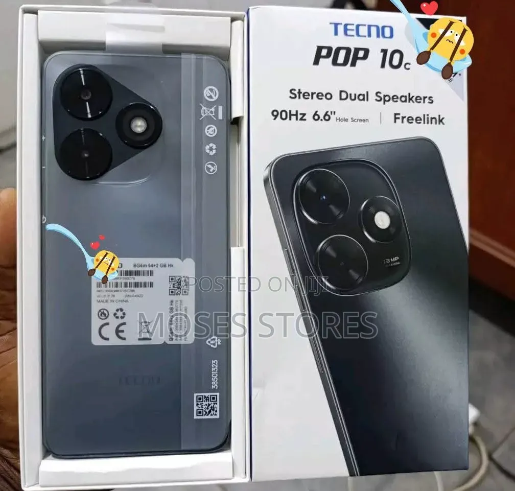 New Tecno Pop 10C 64 GB Black