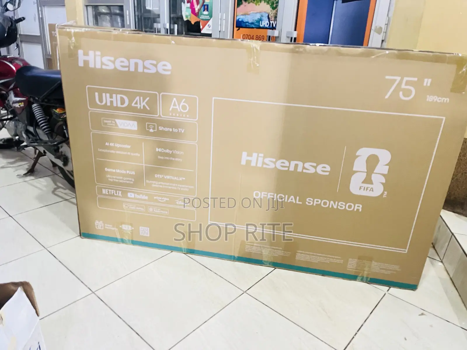 HISENSE A6 Series Advanced Smart UHD 75 Brand New