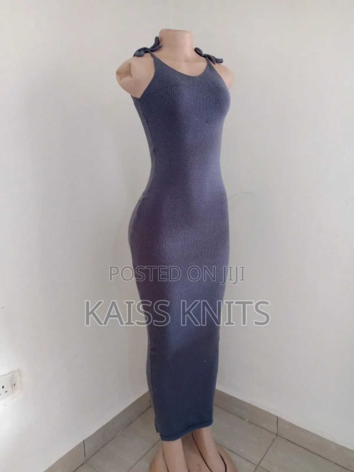Knitted Long Gray Dress