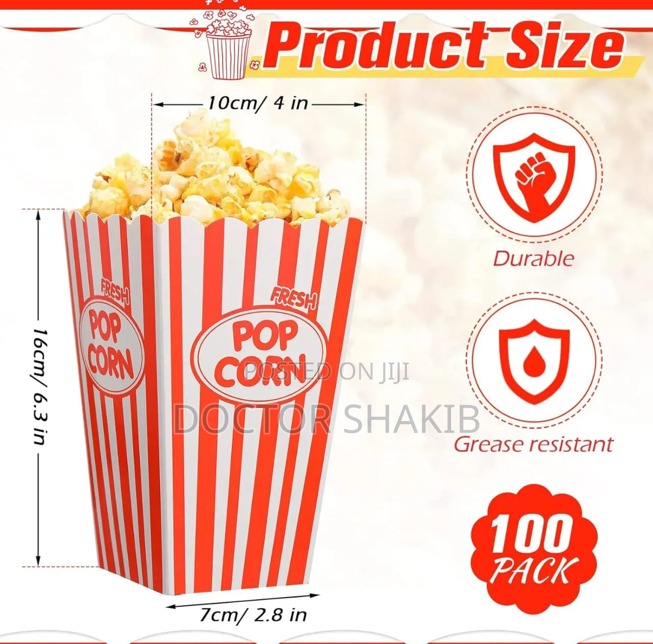 2pcs Reusable Plastic Popcorn Boxes