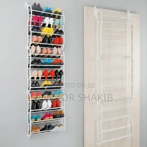 Metal 36-Pair Over-the-Door Shoe Rack