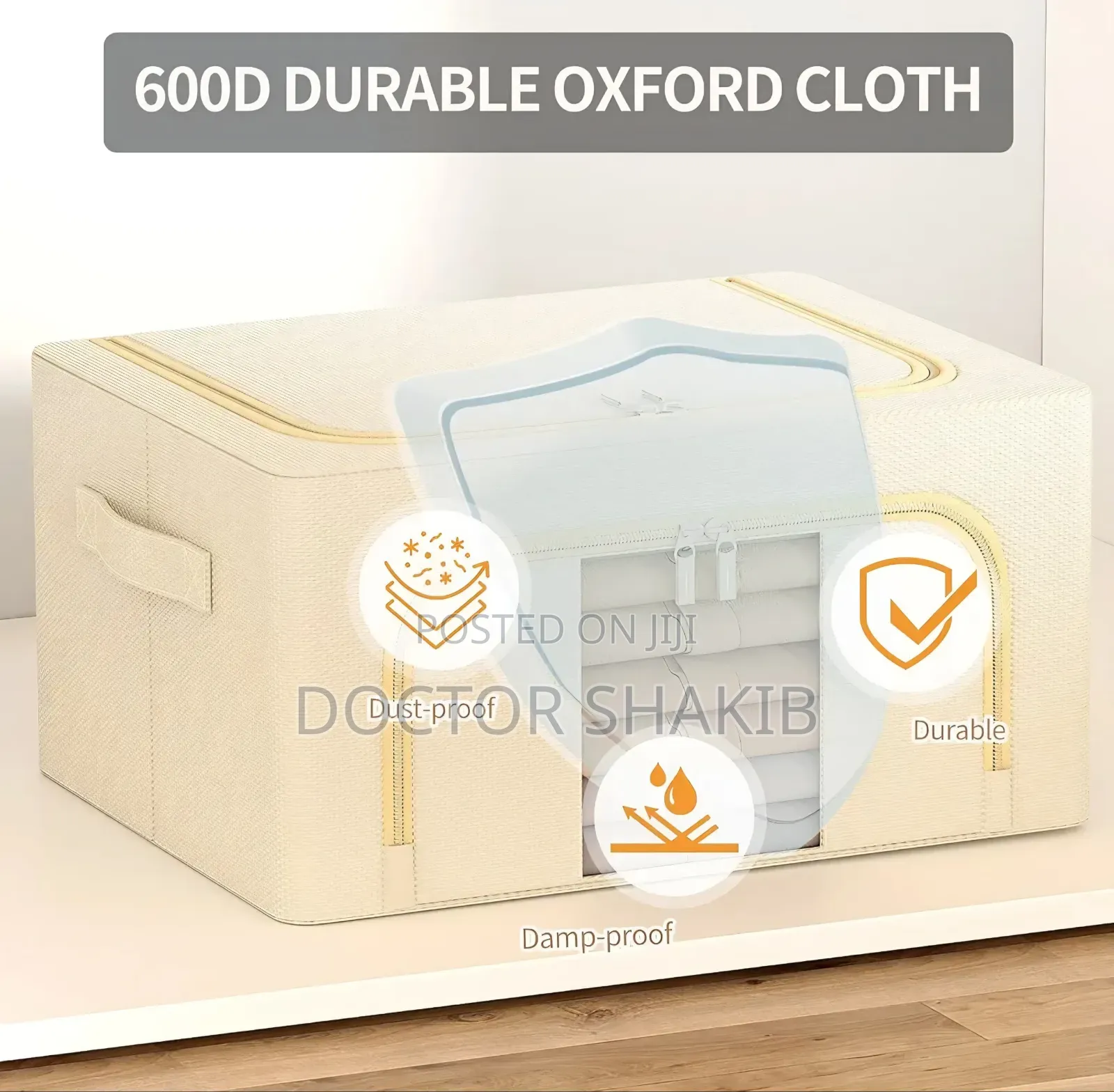3pcs Foldable Cotton-Linen Clothes Storage Bins