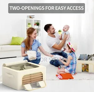 3pcs Foldable Cotton-Linen Clothes Storage Bins