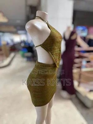 Brown Two Piece Knitted Skirt and Top