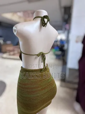Brown Two Piece Knitted Skirt and Top