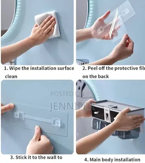Self-Adhesive Multifunctional Toothbrush Holder