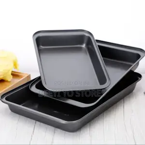 Set of Three Non-Stick Rectangular Baking Pans / Roaster Trays