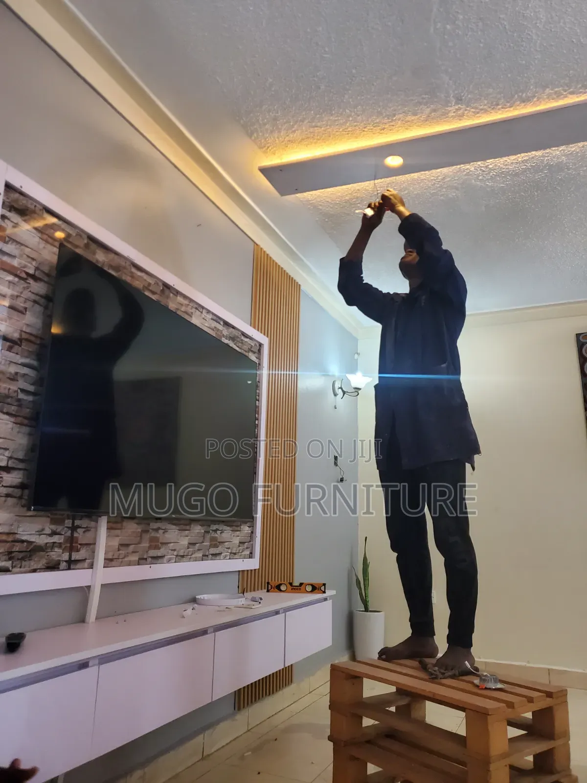 Gypsum Works and TV Unit Setting