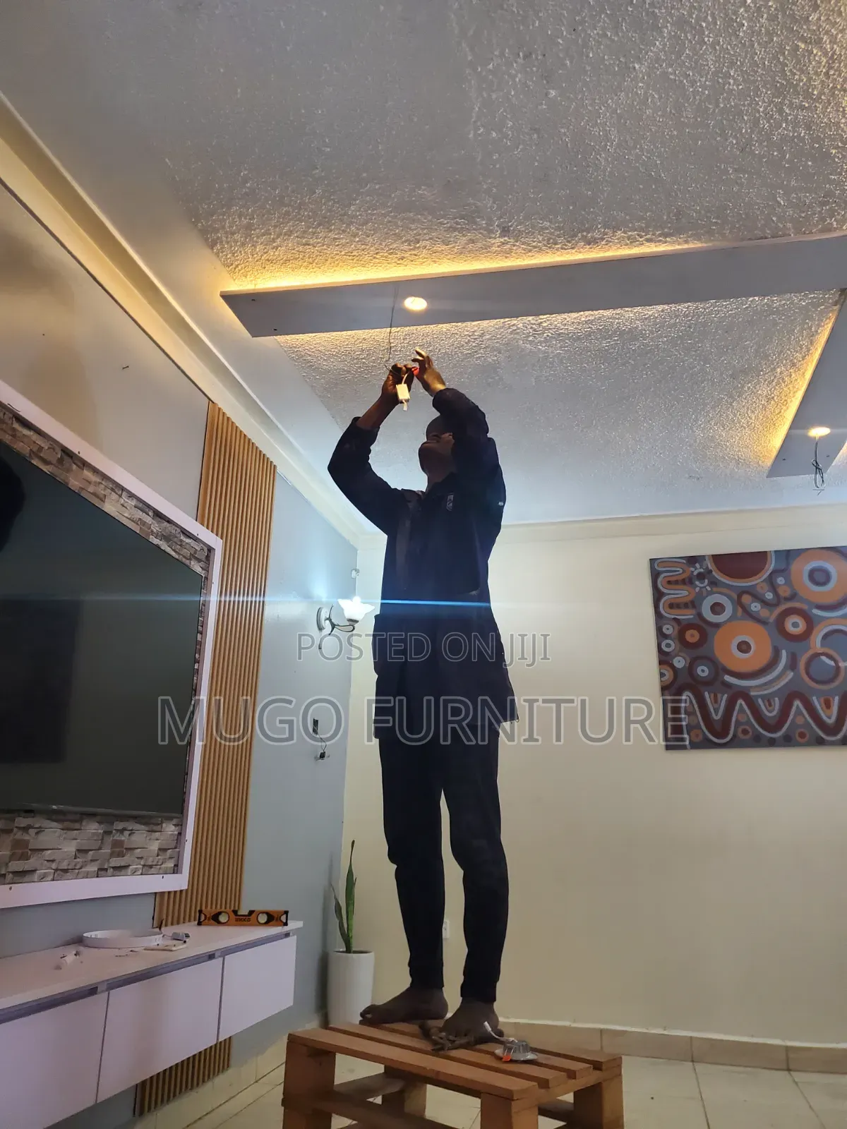 Gypsum Works and TV Unit Setting