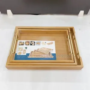 Set of Three Nested Wooden Serving Trays