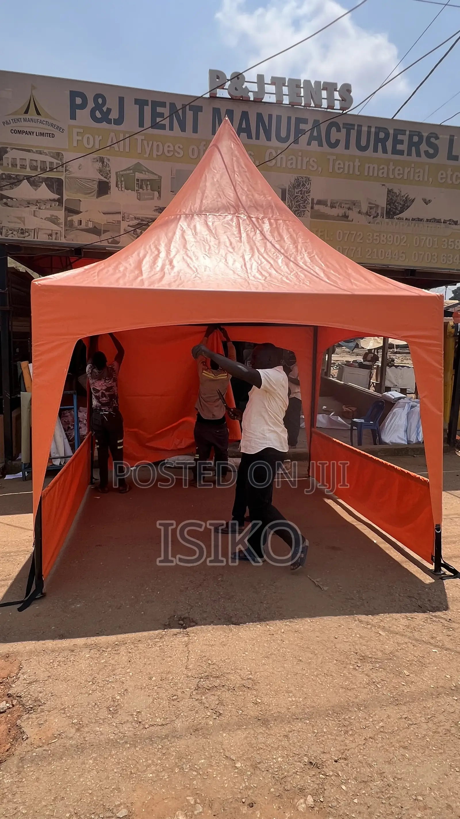 3m by 3m Butterfly Orange Hard Materialed Tent