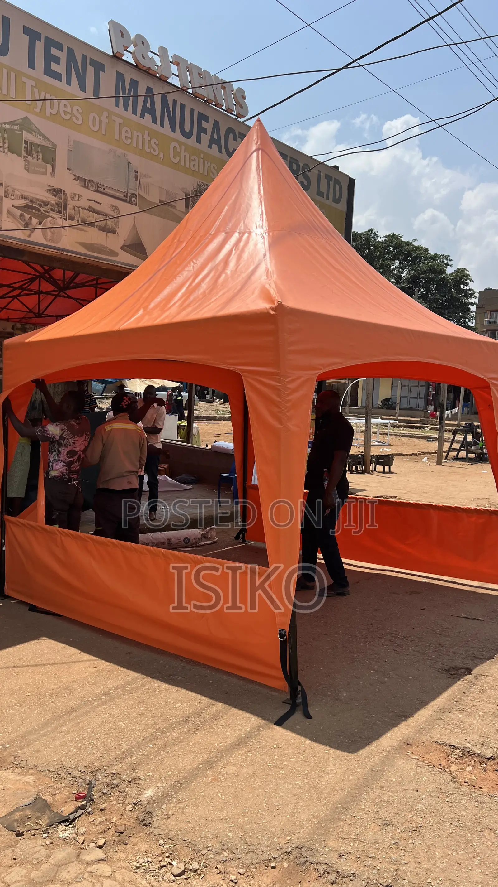 3m by 3m Butterfly Orange Hard Materialed Tent