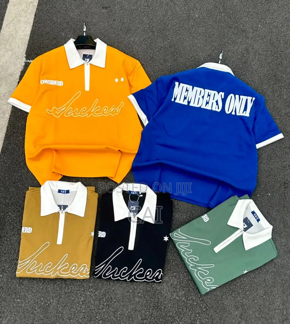 Oversized, Vintage-Style Blocking Polo Shirts