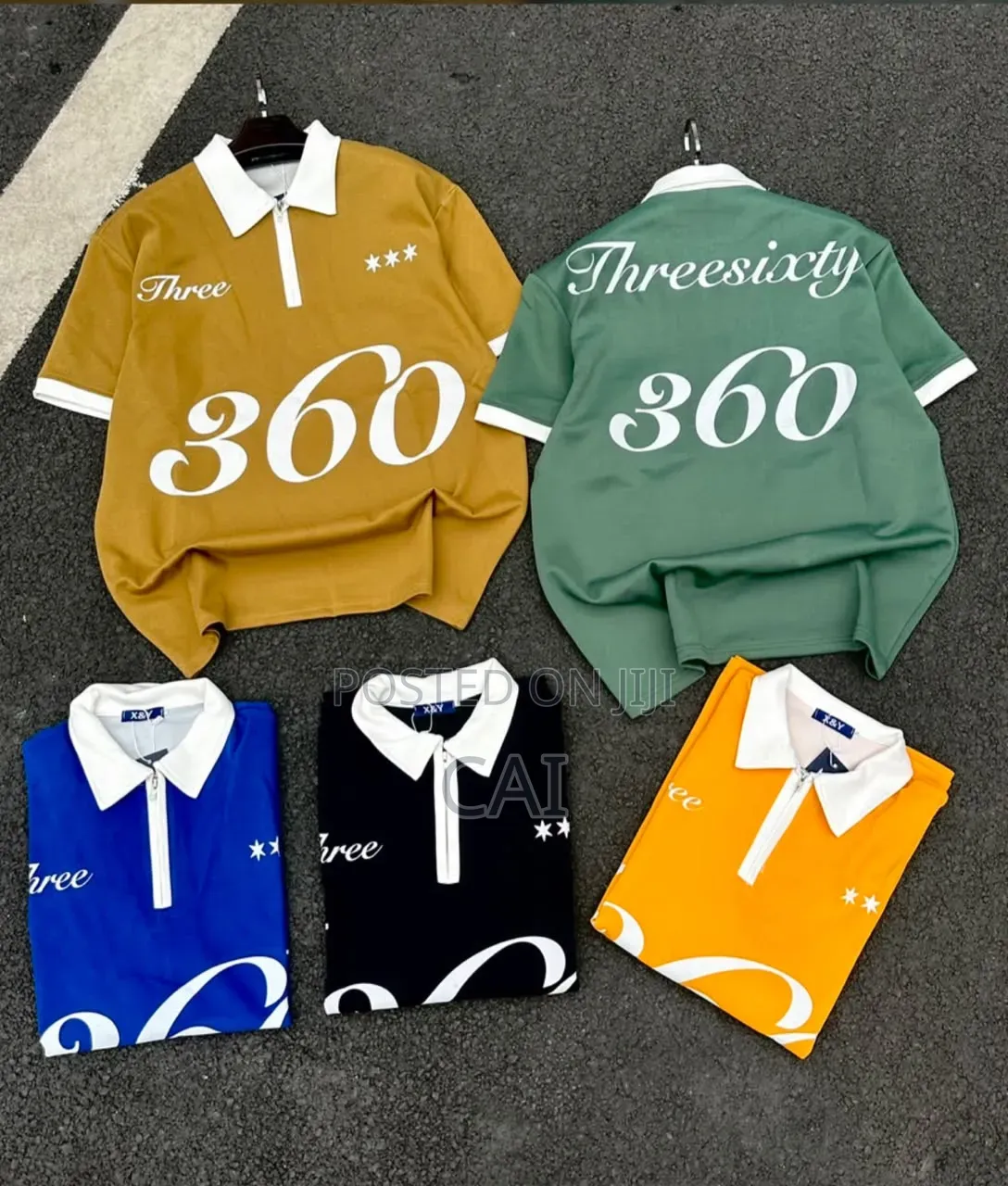 Oversized, Vintage-Style Blocking Polo Shirts