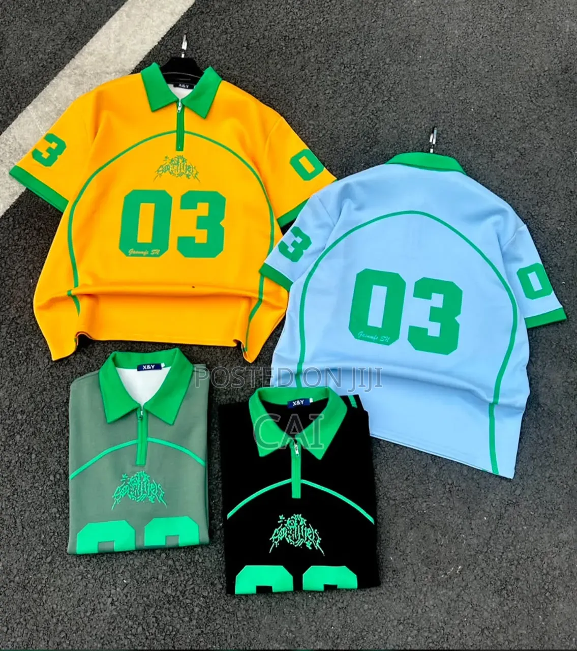 Oversized, Vintage-Style Blocking Polo Shirts