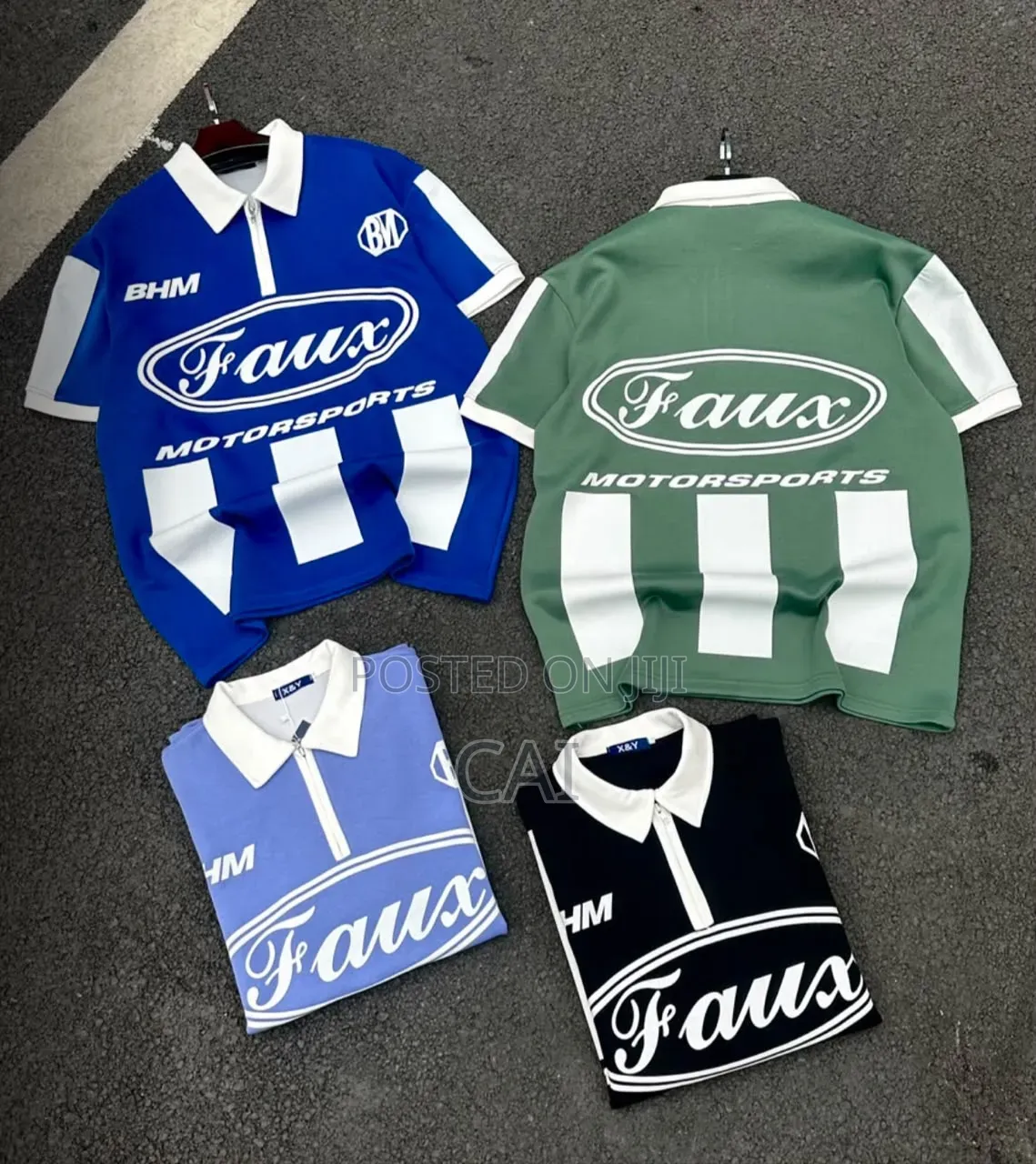 Oversized, Vintage-Style Blocking Polo Shirts