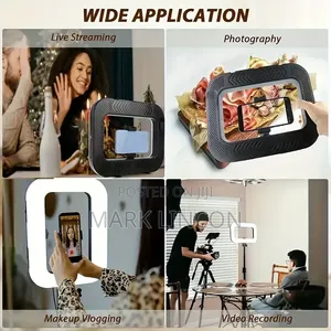 Portable Square LED Ring Light Handheld Vlogging Video Rig Unit