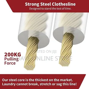 50m PVC Plastic Coated Steel Wire Rope Clothesline -