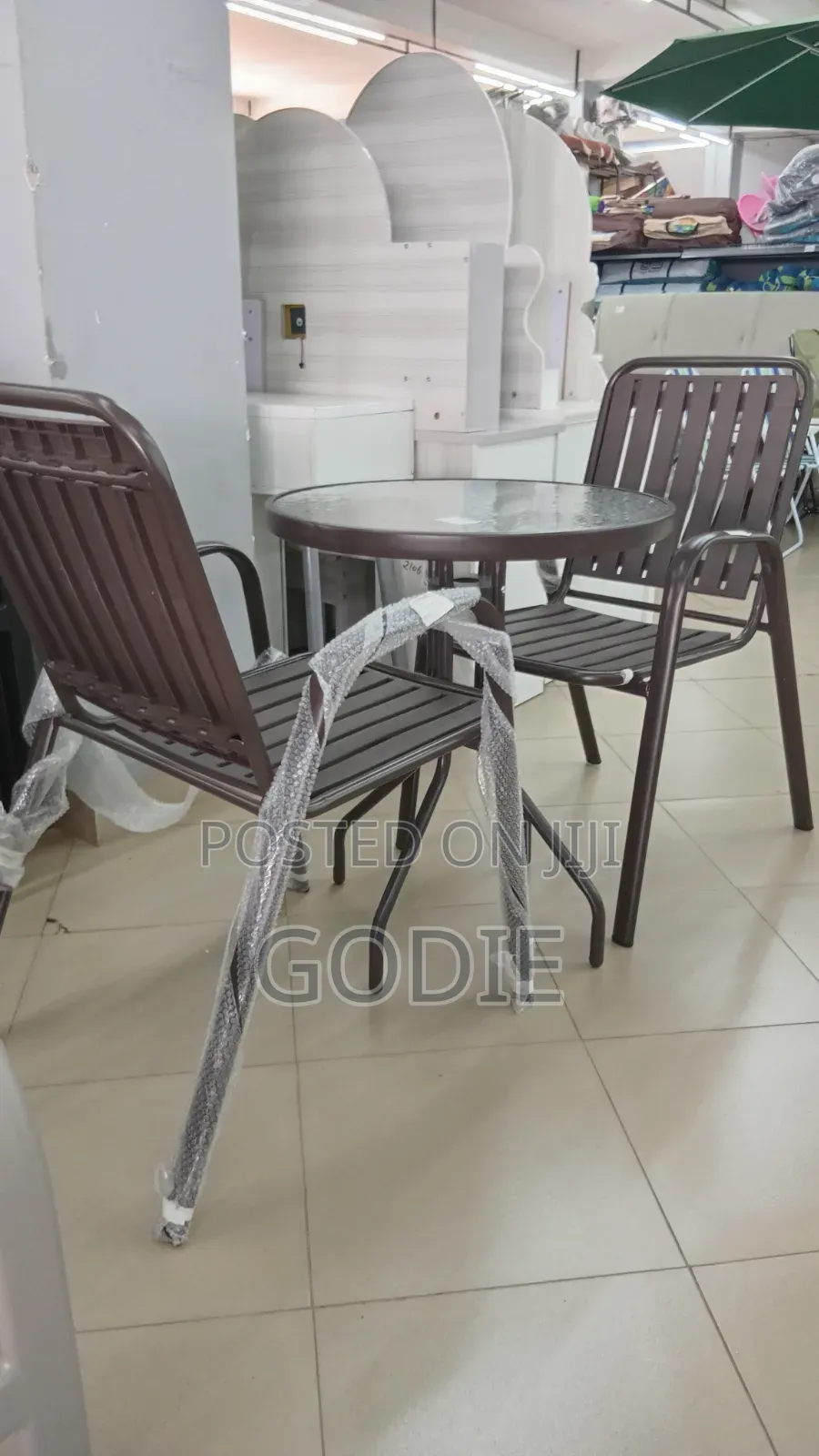 3-Piece Dark Brown Outdoor Bistro Dining Set