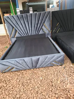 5by6 Gray Fabric Bed With 8 Gold Stickers