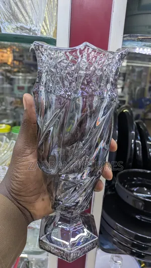 Amber Crystal Glass Flower Vase