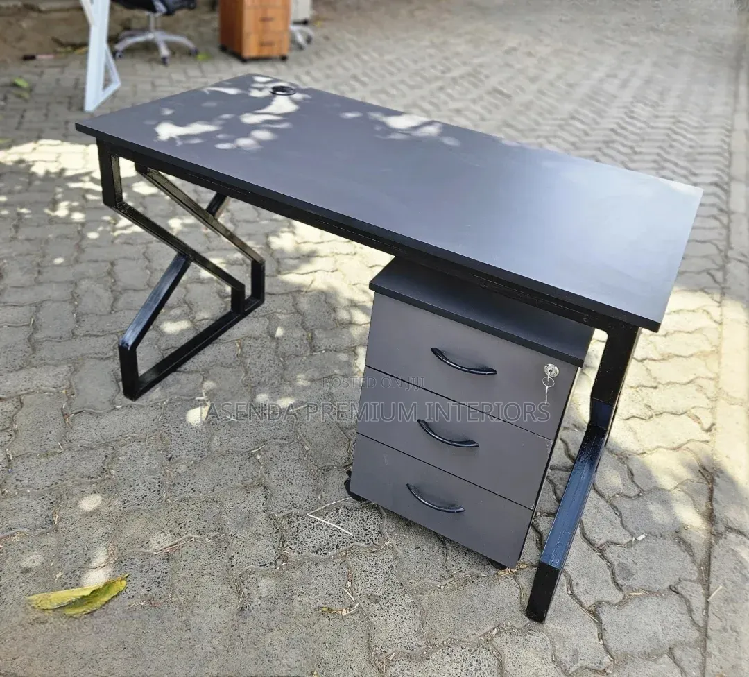 Modern Desk 120cm Wooden Top + X Metal Legs | Heavy Duty