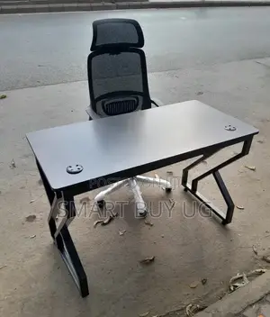 Office Desk 120cm Wood Top + Black Metallic X Legs | Free Delivery