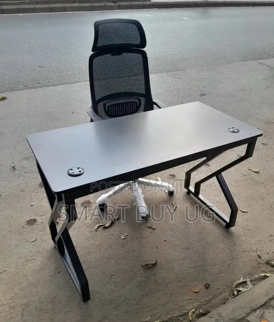 Office Desk 120cm Wood Top + Black Metallic X Legs | Free Delivery
