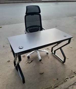 Office Desk 120cm Wood Top + Black Metallic X Legs | Free Delivery