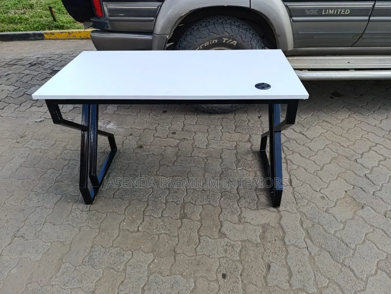 Office Table 120cm Wooden Top + X Metallic Legs | Pay on Delivery