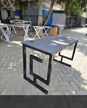 Office Desk 120cm Brown Wood + X Metal Legs | Heavy Duty Table