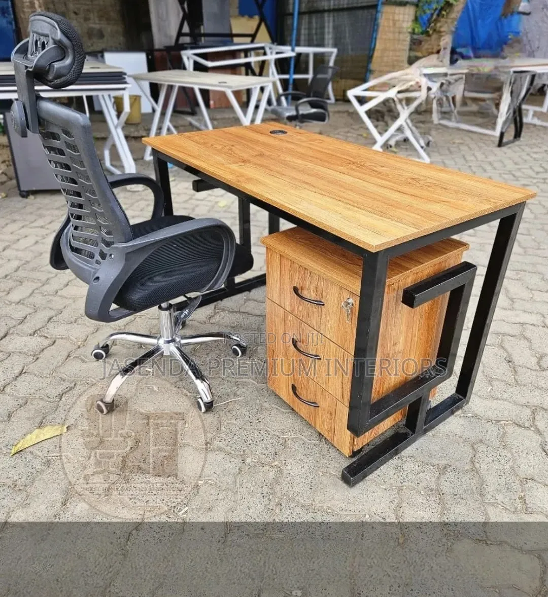 Study Workstation 120cm Wood Top Metal Legs | Office Desk