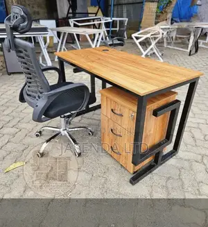 Study Workstation 120cm Wood Top Metal Legs | Office Desk