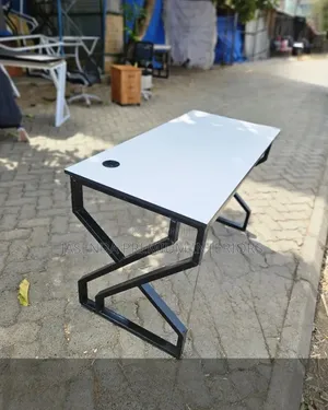 Metallic X Legs Desk 120cm White Wood | Office Table 