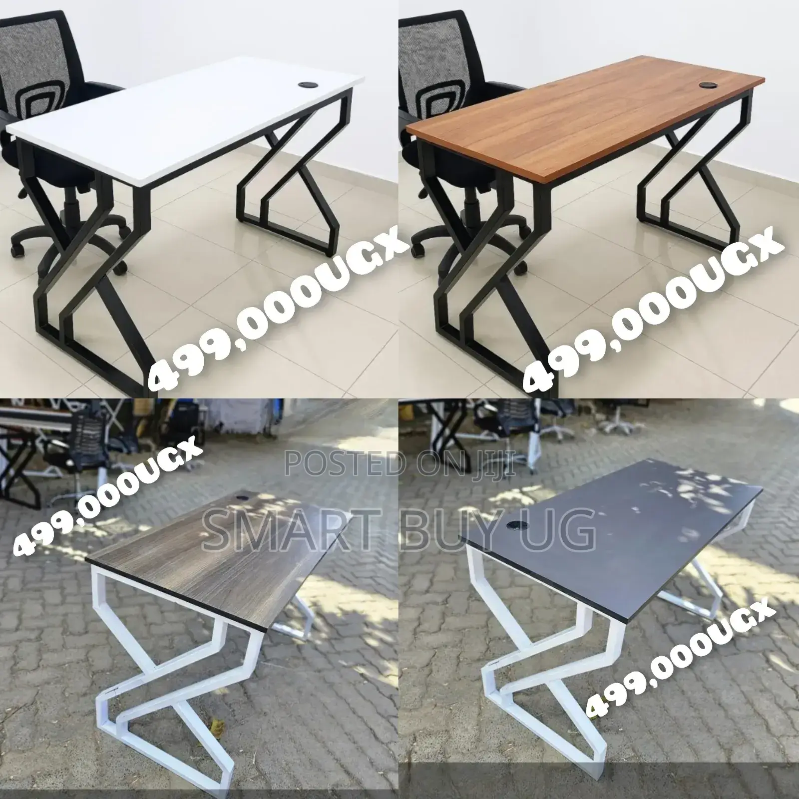 Modern Table 120cm Wood Top + Black X Metallic Legs | 