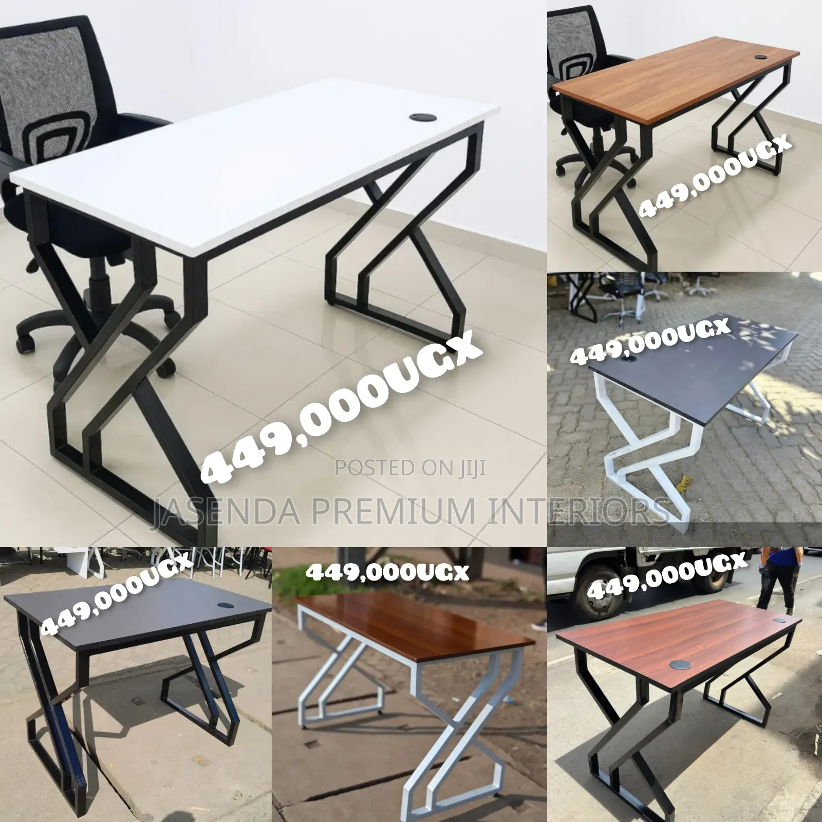 Modern Table 120cm Wood Top + Black X Metallic Legs | 