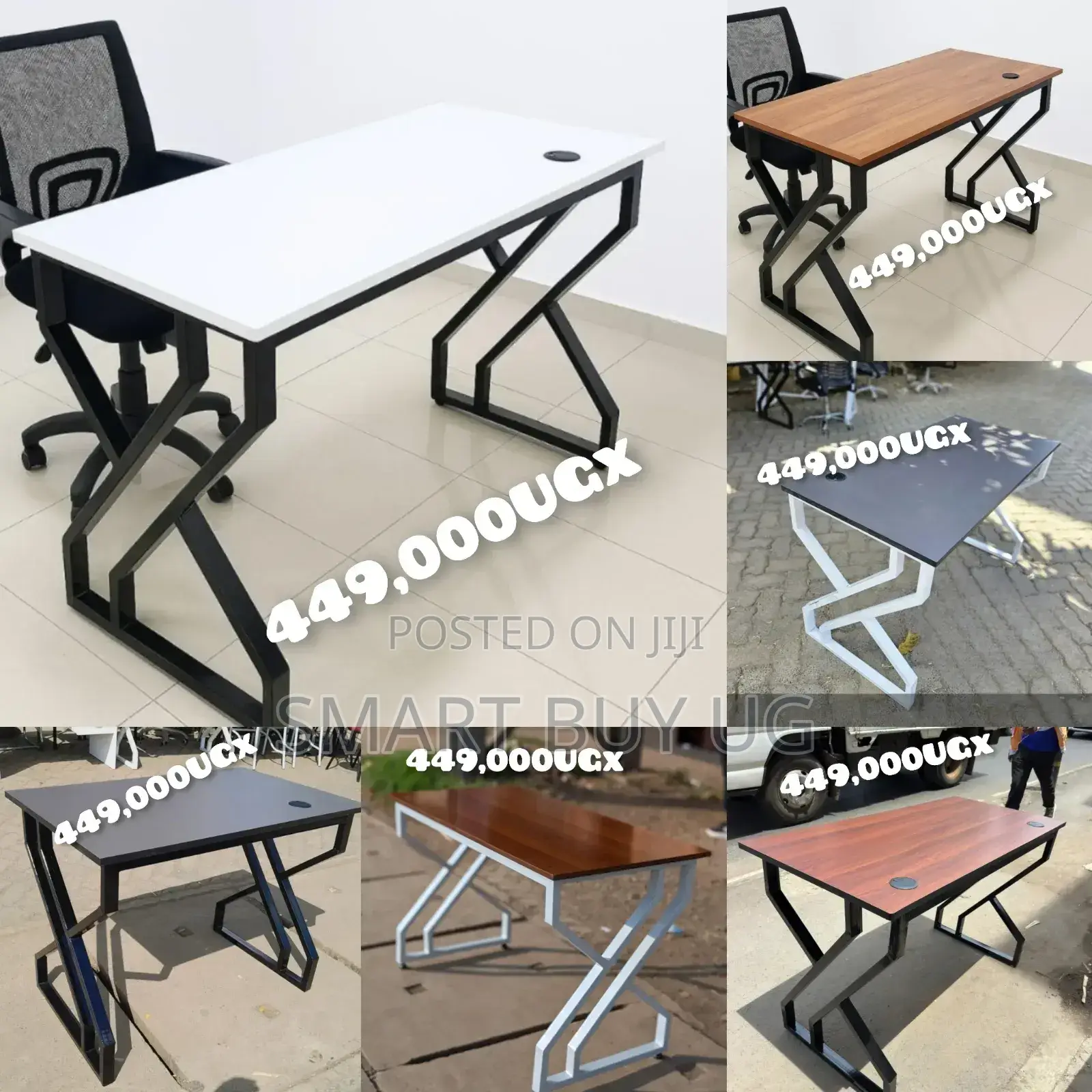 Modern Table 120cm Wood Top + Black X Metallic Legs | 