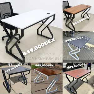 Modern Table 120cm Wood Top + Black X Metallic Legs | 