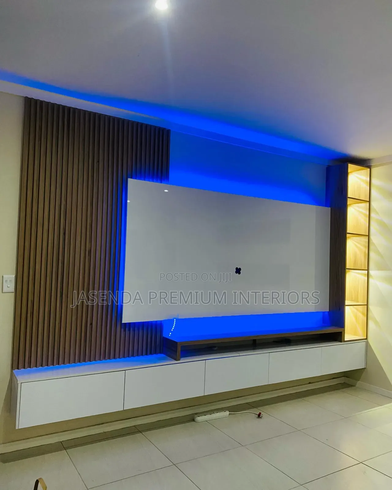 TV Wall Unit With Side Shelves | Modern TV Stand