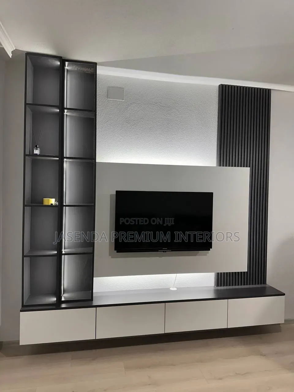 Modern TV Wall Unit With Cabinets | Floating TV Stand